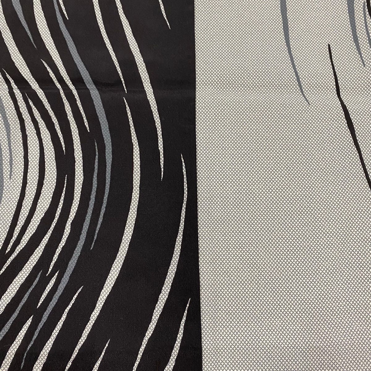 長襦袢 身丈127.5cm 裄丈66cm M 幾何学 斜め格子 黒灰 正絹 秀品 WWW_WOWDIGSITE_COM