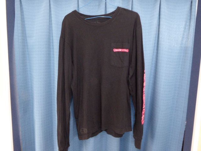 CHROME HEARTS ロンT 袖ロゴ バックロゴ ブラック ピンク Mサイズ