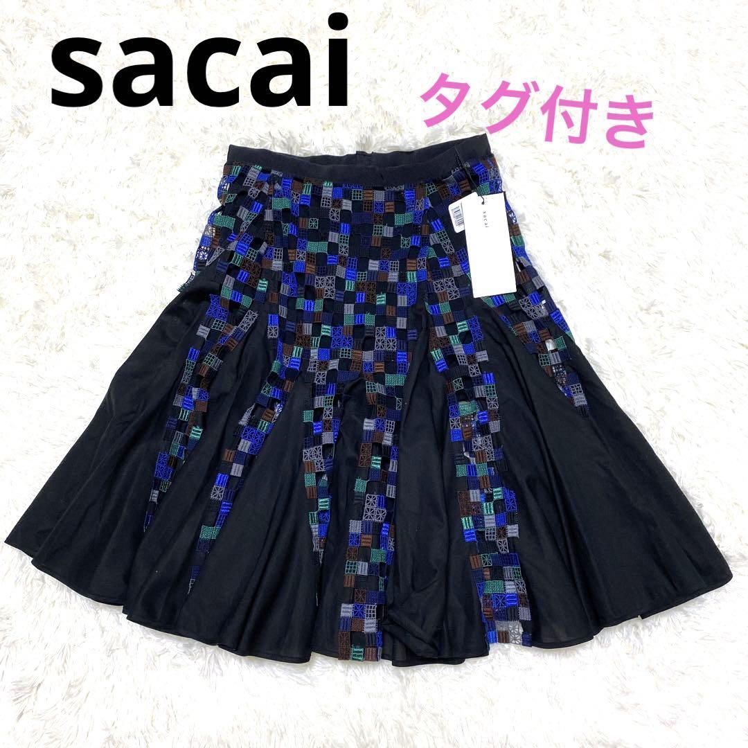 ファッションsacai 2014-15AW チェックプリーツ レイヤードスカート Size1