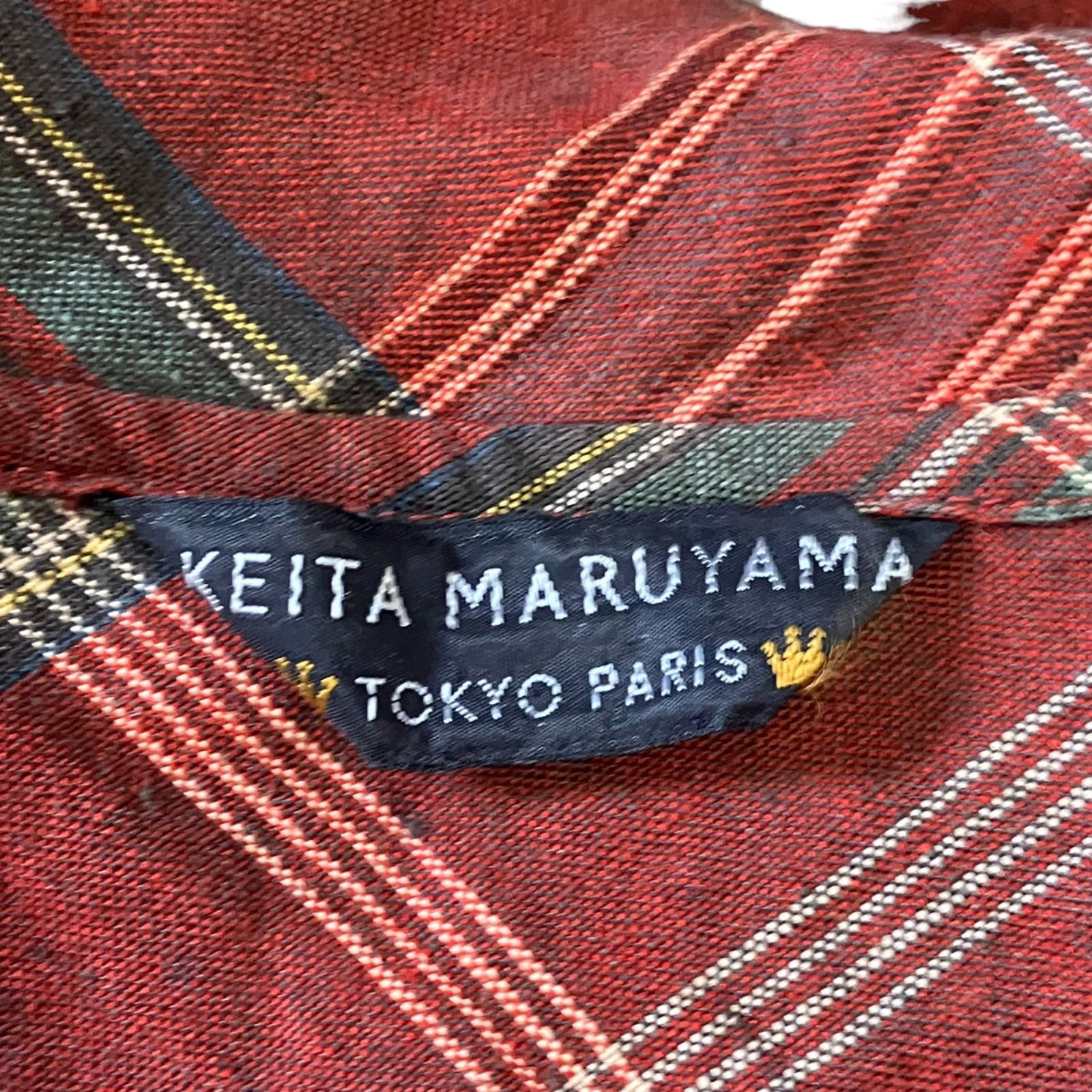 KEITA MARUYAMA ラップ 巻き シャツ ワンピース チェック リネン KEITA MARUYAMA ラップ 巻き シャツ ワンピース チェック リネン