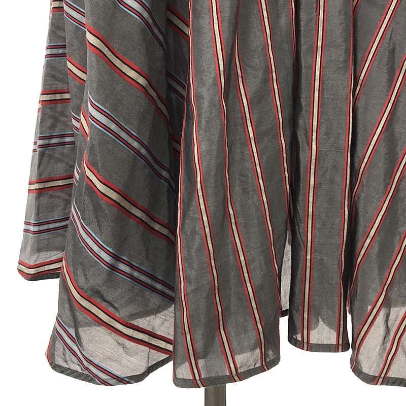 RUMCHE / ラム・シェ | Silk Cotton Stripe One-piece ワンピース | F