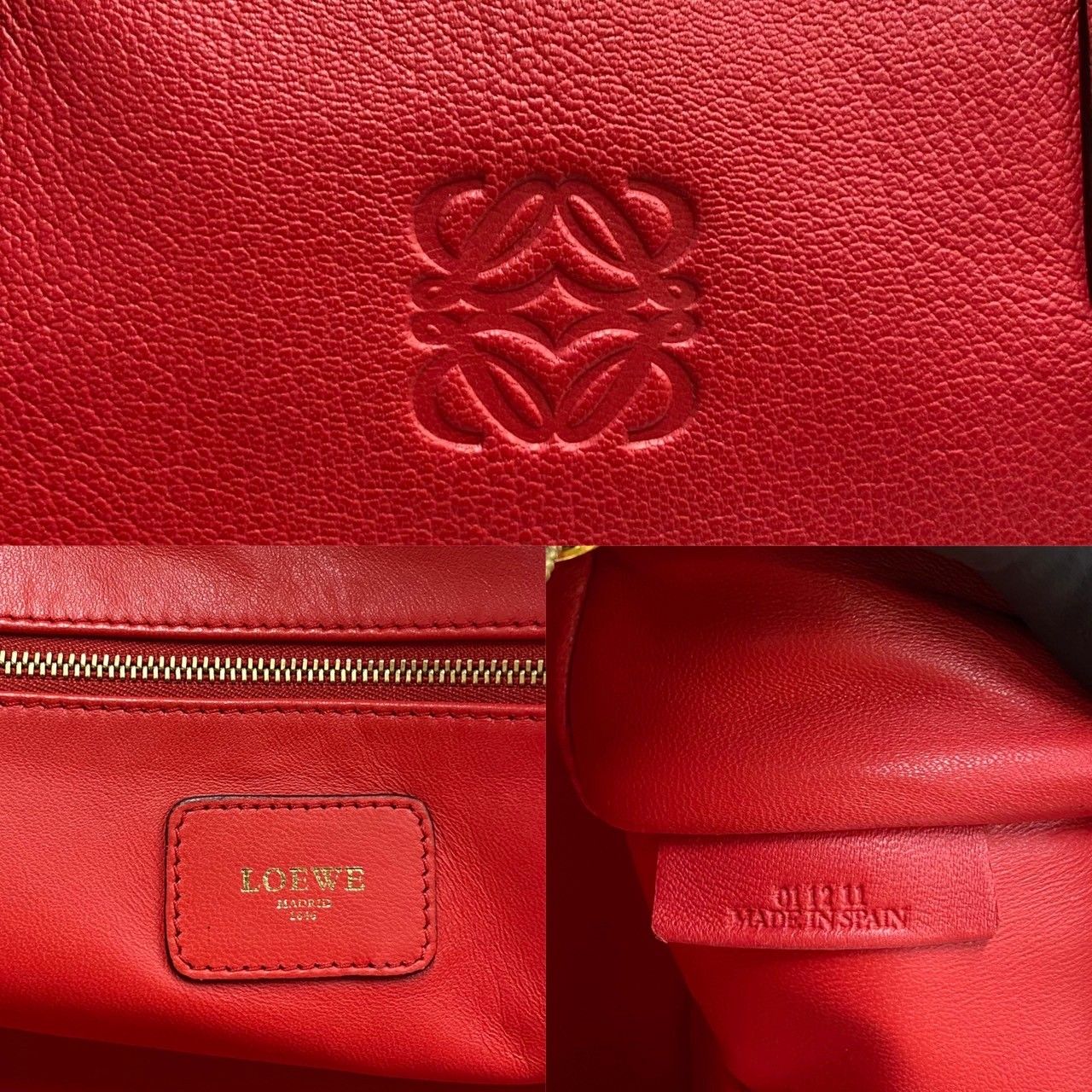 極 美品 保存袋付 LOEWE ロエベ アマソナ 36 アナグラム ロゴ 金具