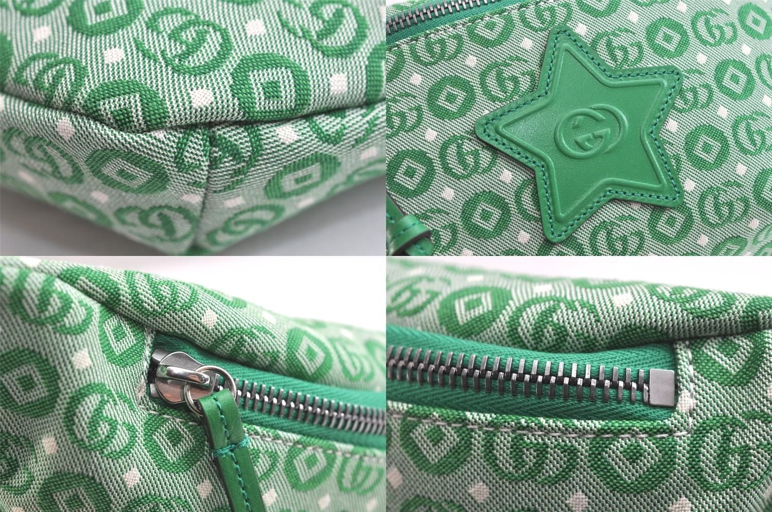 GUCCI グッチ チルドレンズ ウェブ シェリーライン ウエストバッグ GGキャンバス レザー グリーン 2495N DECORATOM_COM_BR