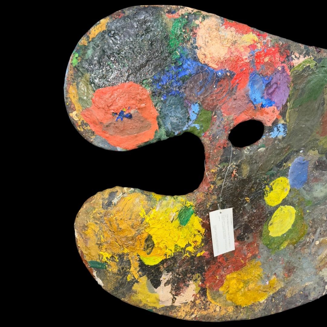 某有名オークション買入 フランス アンティーク タグ付き インテリア 木製パレット オーバル型 時代物 1点物