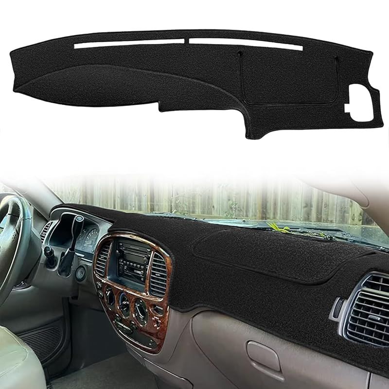 Fcovergurus ダッシュカバーマット カスタムフィット 2000-2006 トヨタ タンドラ / 2001-2007 トヨタ セコイア ダッシュボードカバーパッド カーペットプロテクター F125 (ブラック) 0