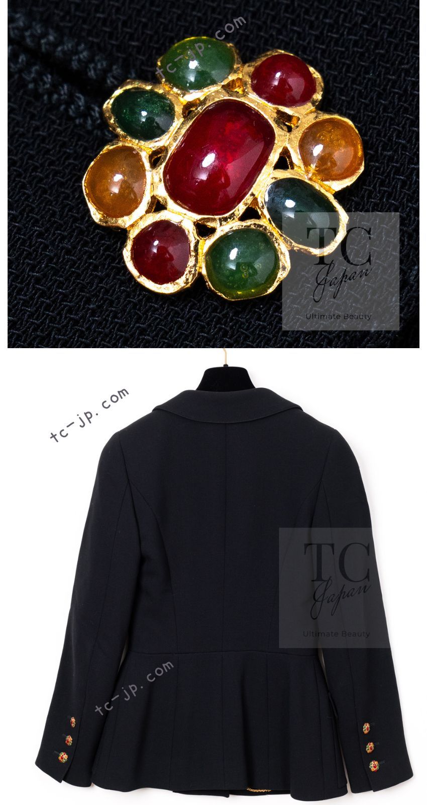 シャネル ヴィンテージ ジャケット CHANEL ブラック ウール