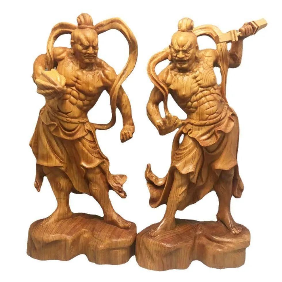 店長特選★木彫仏像 仏教美術 精密細工 金剛力士像 仏師手仕上げ品 高さ20cm 木彫仏像 高さ20cm 仏教美術 精密細工 金剛力士像 仏師手仕上げ