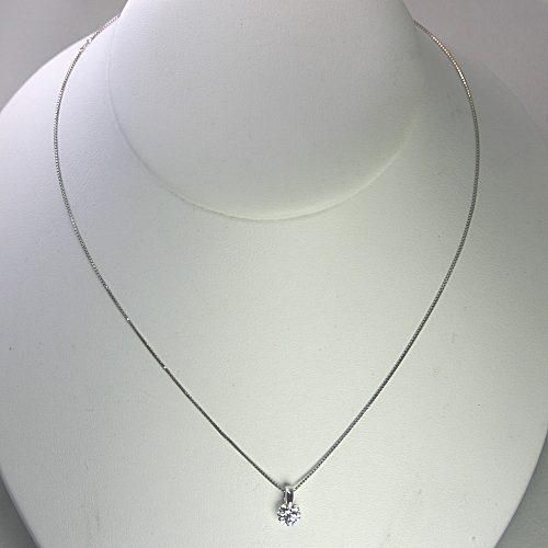 ダイヤモンド ネックレス プラチナ 一粒 0.25ct 鑑定書付 0.25ctup F  