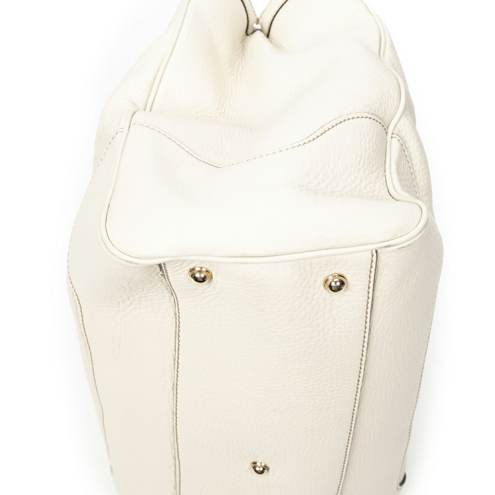 グッチスクエアバンブーハンドルトートアイボリーグレインカーフスキンレザーA