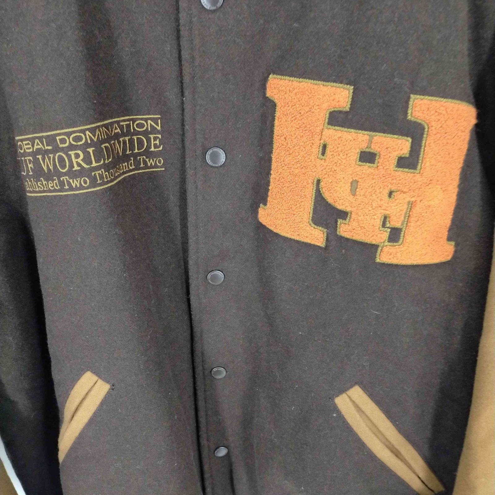 ハフ HUF 23AW HARRISON VARSITY JACKET ライン ルーズシルエット 