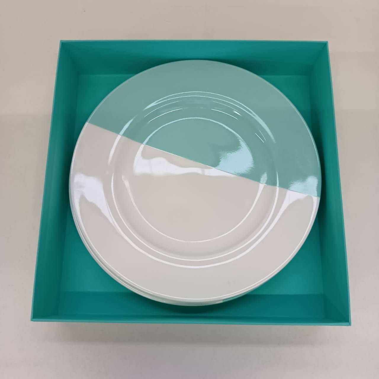 Tiffany & Co. ティファニー　カラーブロック パスタ皿　2枚セット ティファニー カラーブロック カクテルプレート 15cm 4枚セット｜Yahoo