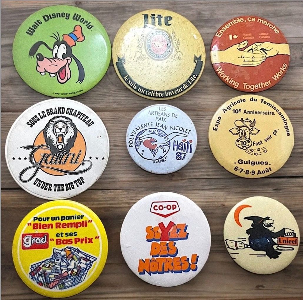 缶バッジ／ANTIQUE／VINTAGE／USA 缶バッジ ビンテージ アンティーク Q 50s ~ 60s 70s 80s 90s 00s
