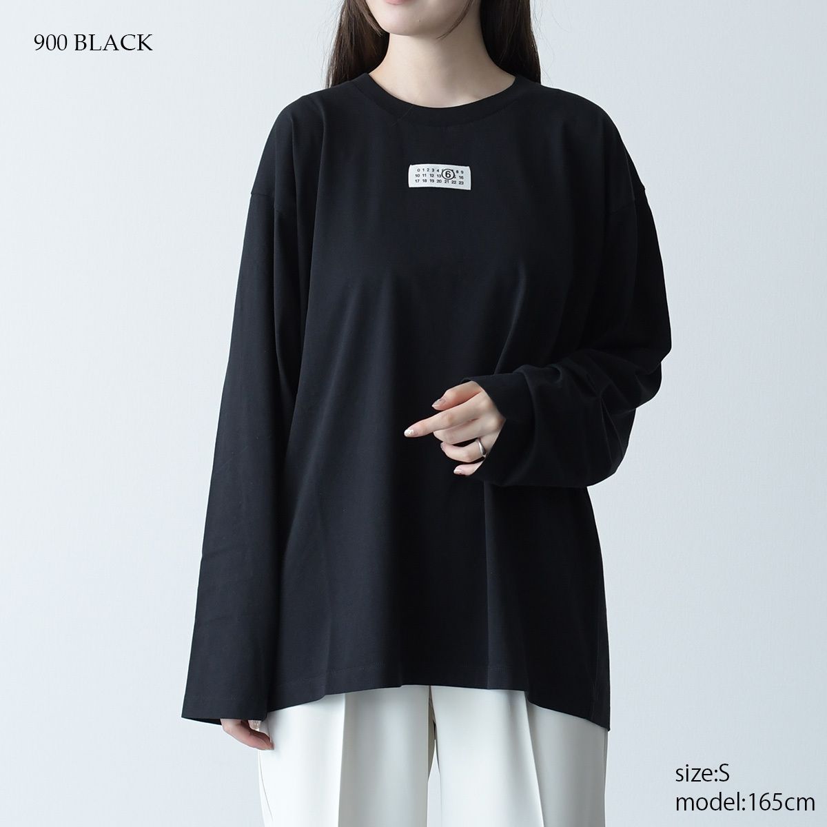 【MM6】長袖 Numeric シグネチャー Tシャツ MM6 Maison Margielaのホワイト Numeric Signature 長袖Tシャツ