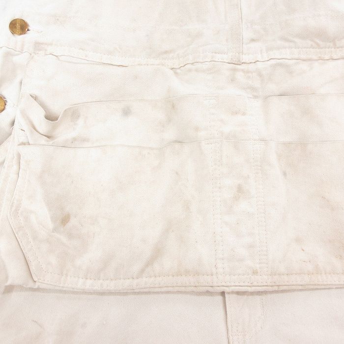  W 36 古着 カーハート オーバーオール メンズ ダブルニー エプロンポケット付き コットン 白 ホワイト spe 25 sep 20 ボトムス オーバーオール つなぎ パンツ