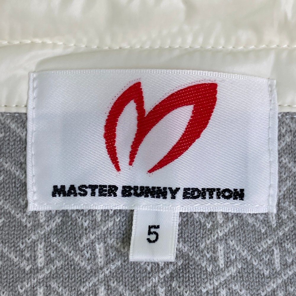 サイズ：5 MASTER BUNNY EDITION マスターバニーエディション  ウール混ニット ジップジャケット ストライプ柄 グレー系 [240101419734] ゴルフウェア メンズ ストスト MASTER BUNNY EDITION マスターバニーエディション ニット