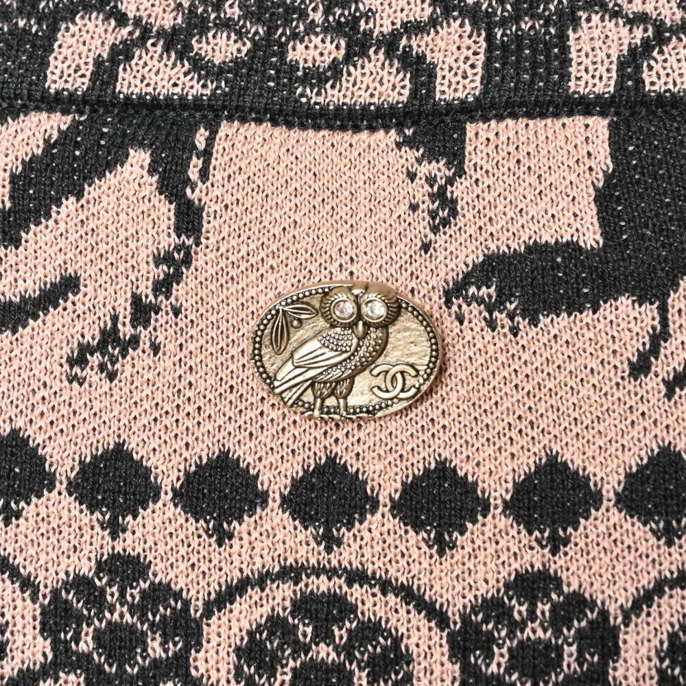 CHANEL 18C P58157K07638 ギリシャプリント ノースリーブ シルク混  