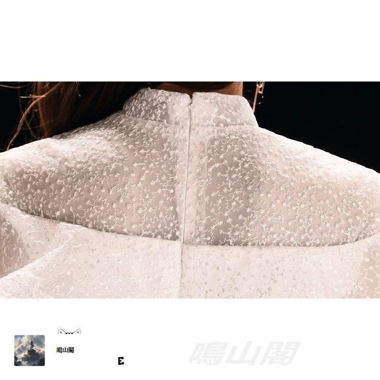 ウエディングドレス ミモレ丈 ロング 二次会 花嫁 大きいサイズ 3L 4L 小さいサイズ フェザー スレンダーライン フ レース フリル袖 半WP 104 MAAHADDERANG_COM