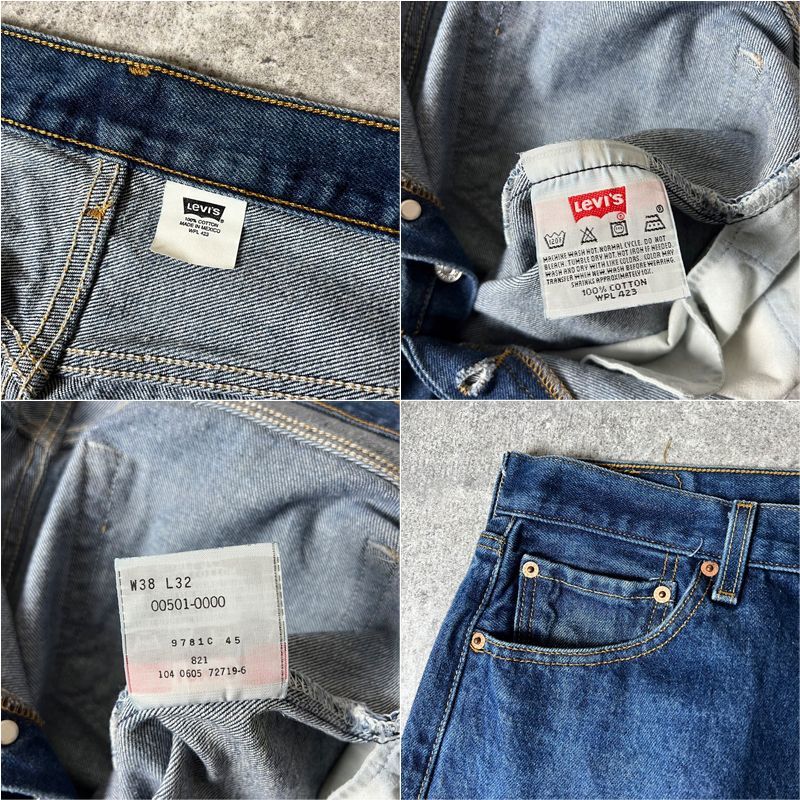 濃紺 00s Levis 501 デニム パンツ 38 32 / 00年代 メキシコ製 
