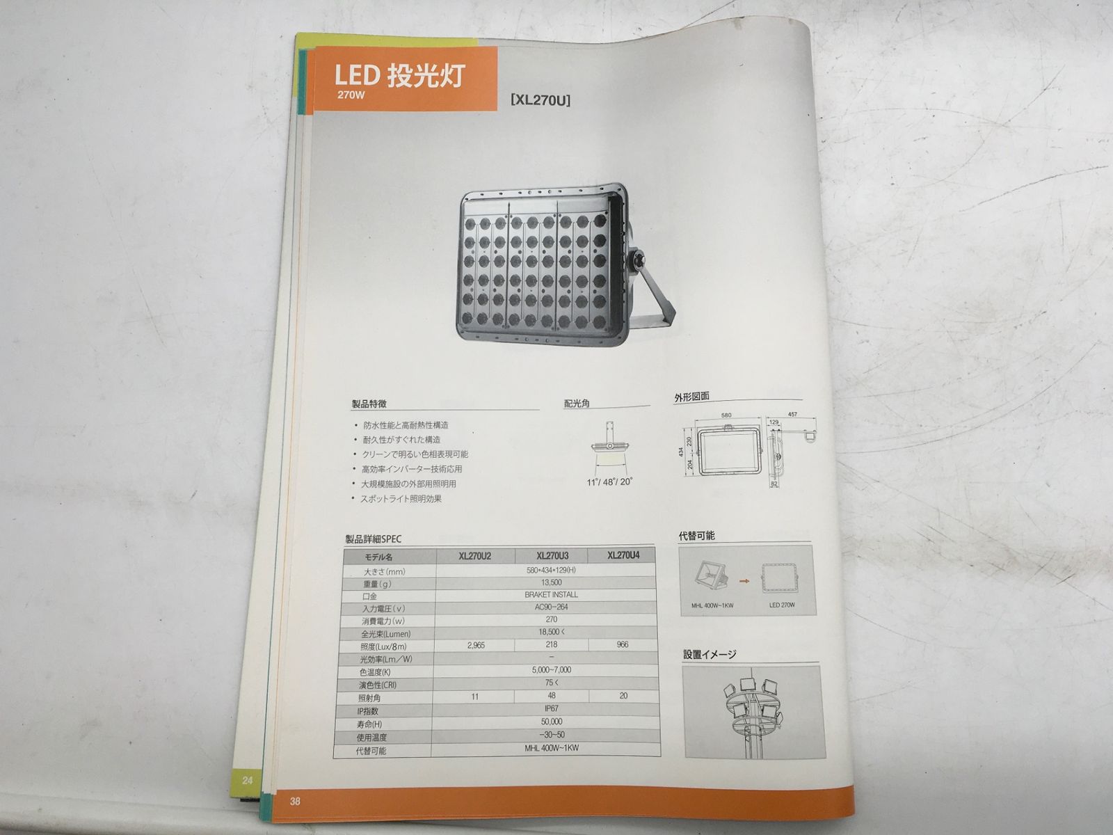 領収書発行可】○ＬＥＤ投光照明ライト XL270U [ITV0SVDLS7D4][エコツール岡崎インター店] - メルカリ