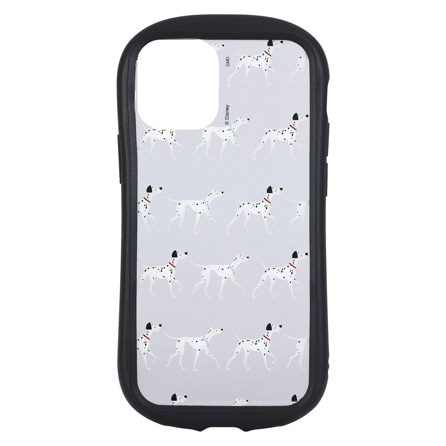 【新着商品】グルマンディーズ ディズニーキャラクター/iPhone12 mini(5.4インチ)対応 ハイブリッドクリアケース ポンゴu0026パディータ DN-820B グレー