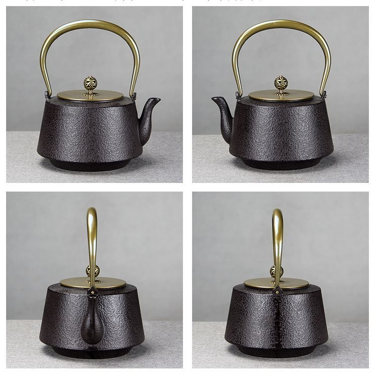 南部 名匠 有坂造 竹文富士型鉄瓶