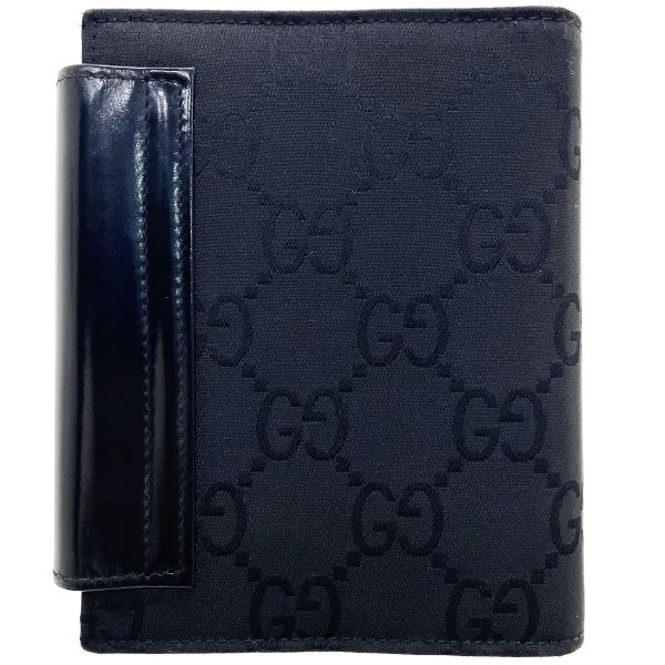 グッチ 手帳カバー GGナイロン レザー 革 ブラック 黒 031 0416 GUCCI アジェンダ システム手帳カバー ダイアリー アドレス帳 メモ帳 6穴式 ブランド小物