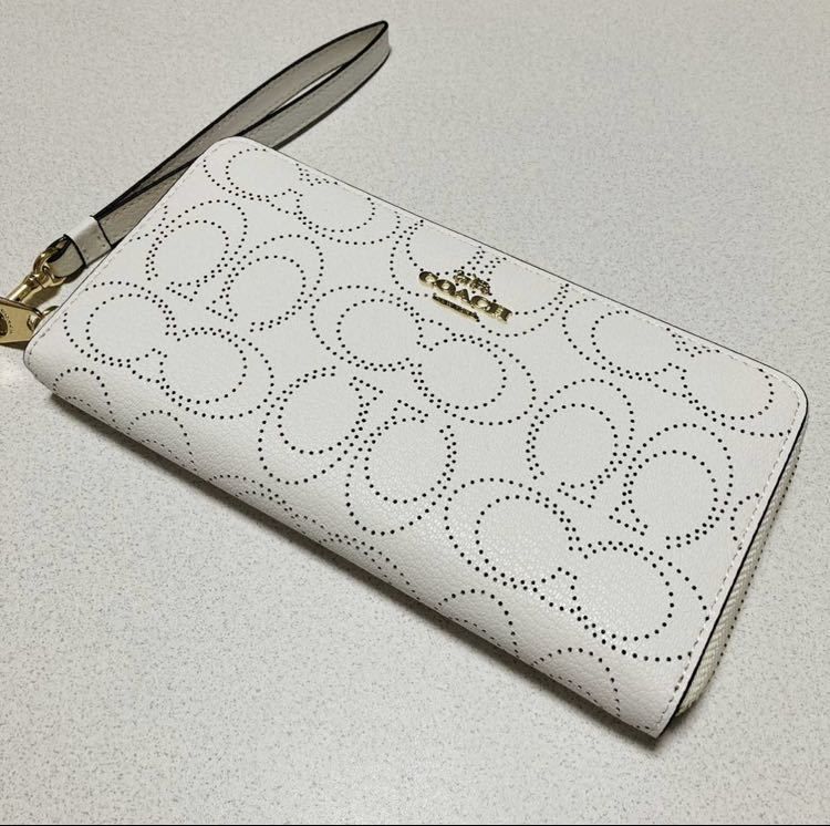 ☆COACH コーチ 4715 長財布 チョーク 白 パフォレイテッド