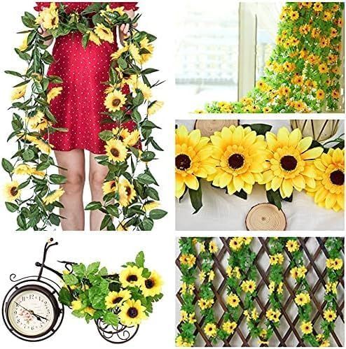 ひまわり様 4本造花 ひまわり 人工観葉植物 230CM 枯れない花 ガーランド