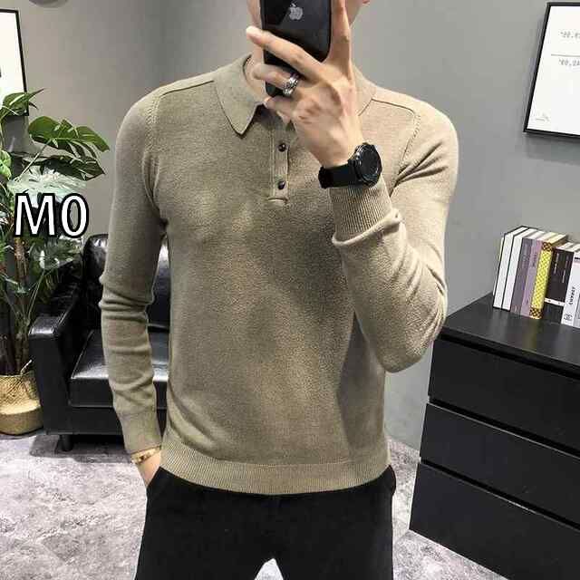 [M0]メンズ ファッション 服  オシャレ シンプル 大人 かっこいい 大きいサイズ ストリート 紳士服  長袖 セーター 秋 韓国 スタイル トップス 薄手 ウール カジュアル ポロ シャツ