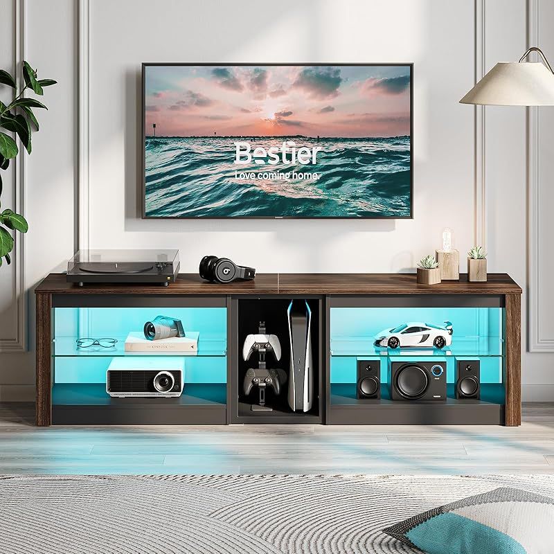 Bestier テレビ台 テレビボード LEDライト付 Amazon｜Bestier テレビ台 テレビボード 幅178cm TV台 55/65/70