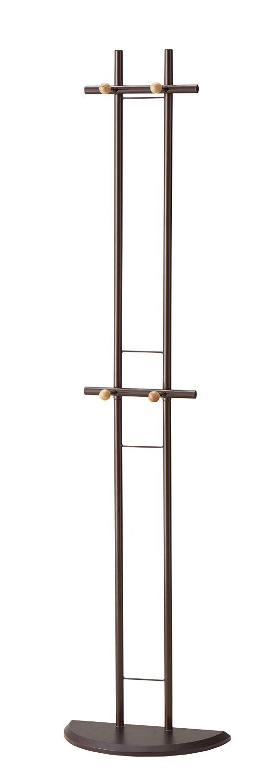 【数量限定】ハンガーラック ポールハンガー パール金属 ブラウン 幅450×奥行225×高さ1800mm 半円タイプ N-8481