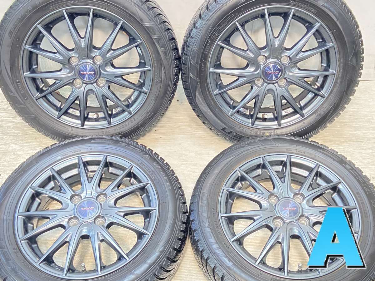155/65R14  nファルケン エスピア WｰACE n　 VELVA SPORT Z n14x4.5 45 100-4穴 n中古タイヤ スタッドレスタイヤ ホイールセット 4本セットn w14240910044