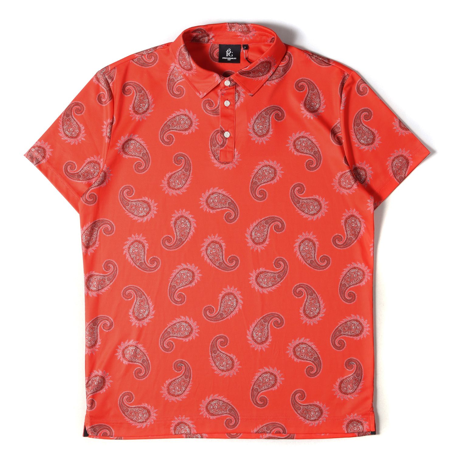 新品 1piu1uguale3 golf ポロシャツ バンダナ ペイズリー 新作 1PIU1UGUALE3 GOLF バンダナペイズリー柄半袖ポロシャツ 定価30