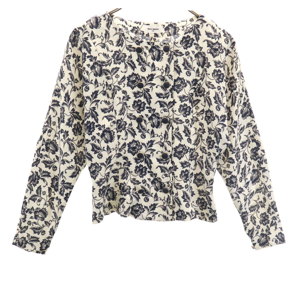 マックスマーラ　花柄 ノーカラージャケット MAX MARA マックスマーラ 花柄 ペプラム ノーカラージャケット 9