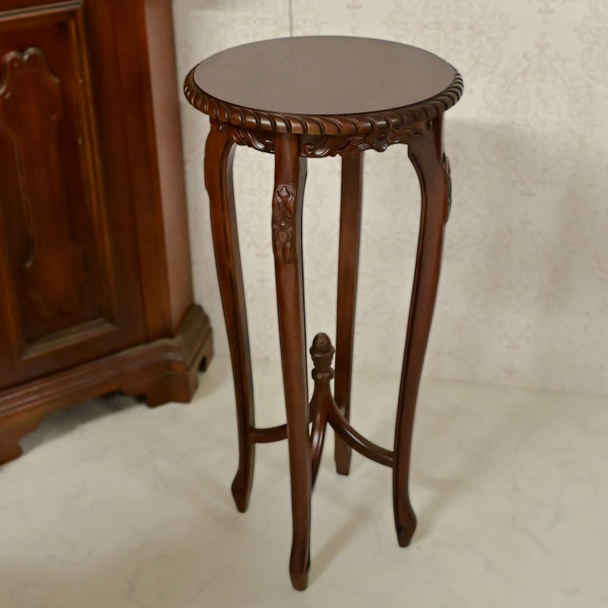 アンティーク調 クラシック ヨーロッパ家具 花台 サイドテーブル 猫足