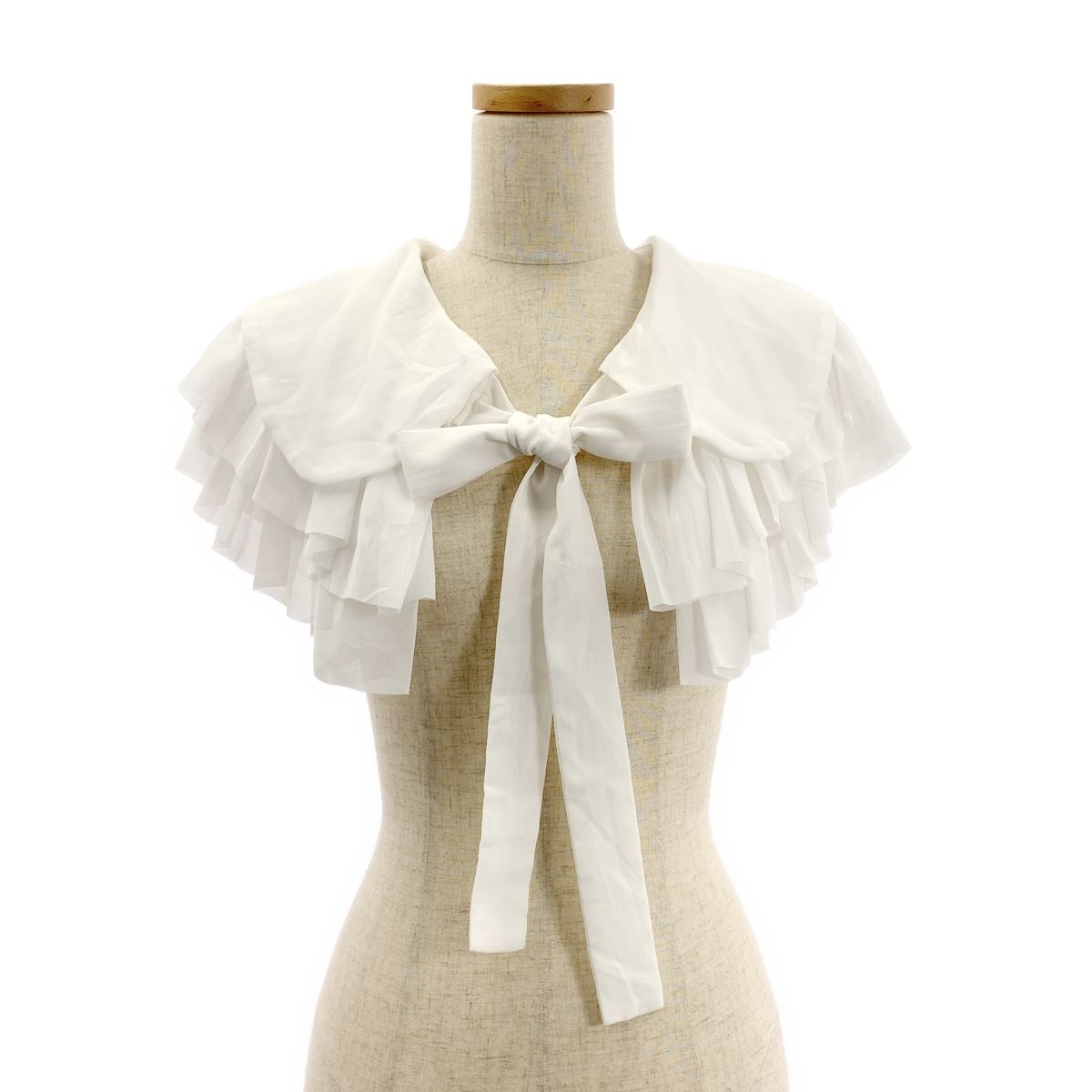 COMME des GARCONS COMME des GARCONS | コムコム | 2025AW | ポリエステル 丸襟 フリルカラー 付け襟 | S | ホワイト | レディース