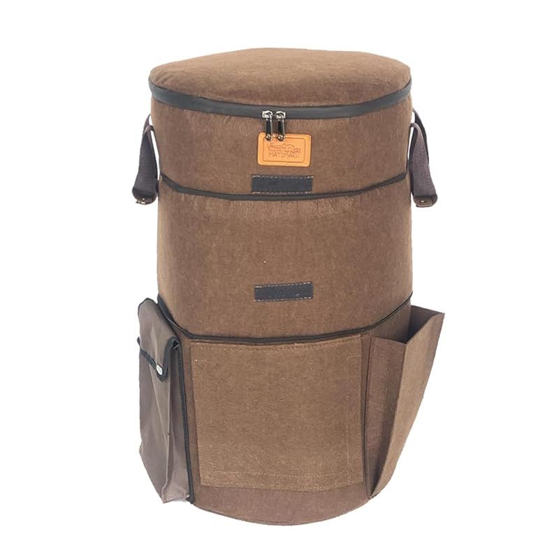 MATIMARU コンポスト バッグ (57L Mocha ポケット サイズ変更可能， 説明書) 家庭用 堆肥 屋外 カーメン君 0