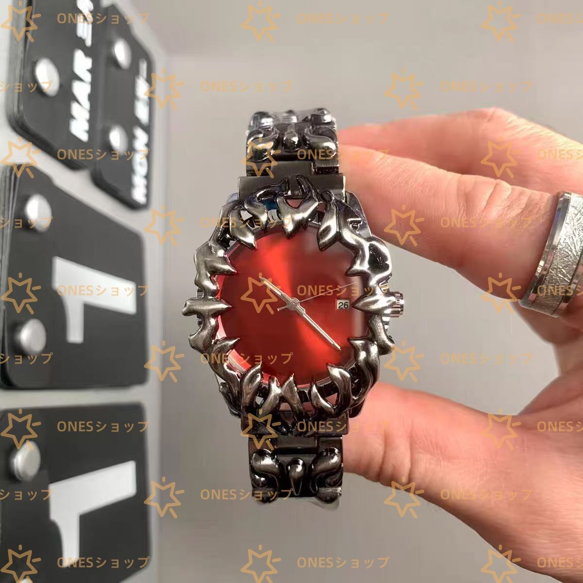 新品未使用 alabaster style Y2K 時計 watch ファイル レッド