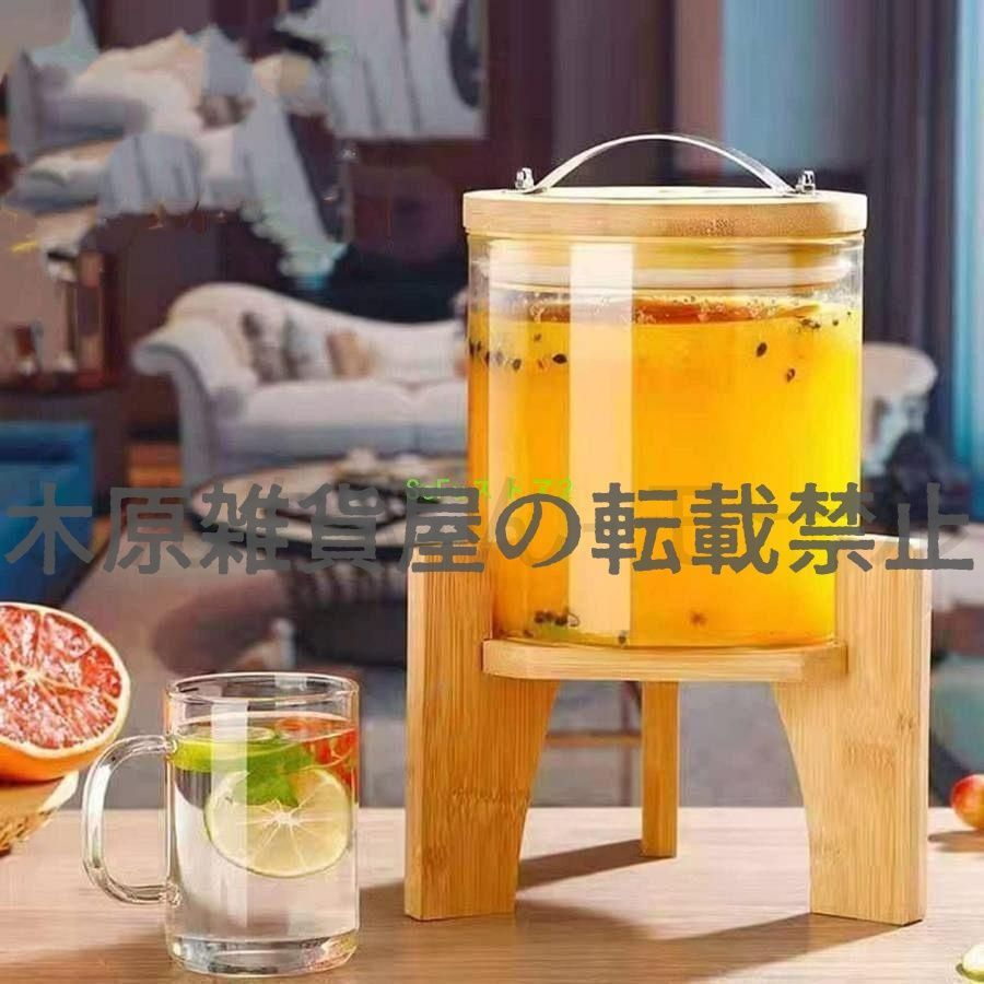 ドリンクサーバー 大容量 3L 飲料ボトル貯蔵タンク 蛇口 付き スタンド