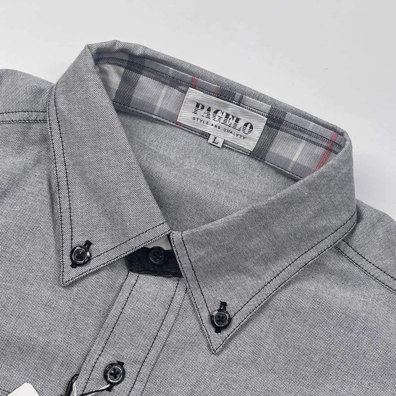 PAGELO パジェロ 長袖シャツ ボタンダウン ストライプ柄 無地 ブルー サイズM ヴィンテージ ネ PAGELO パジェロ レインボーストライプ柄シャツ 長袖ボタンダウン