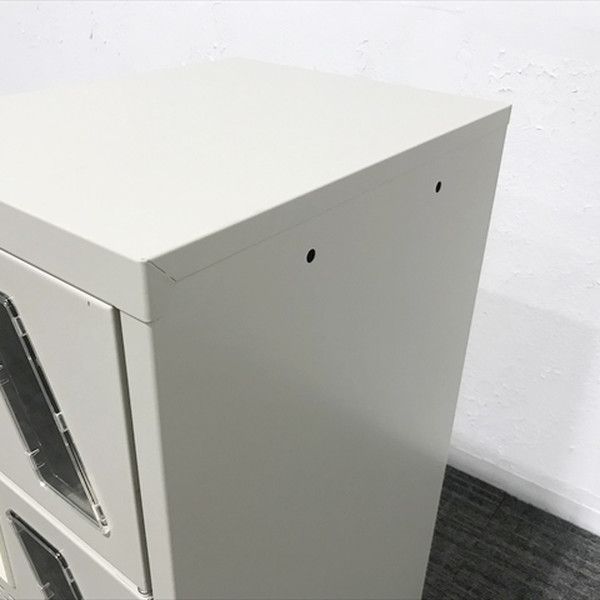 ファッションリーダー 4人用シューズボックス 窓付きアルプススチール ライトグレー 【大割引SALE】