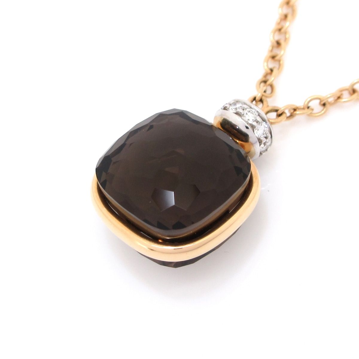 Pomellato ポメラート ネックレス ヌード K18PG×ダイヤモンド×ブラウン