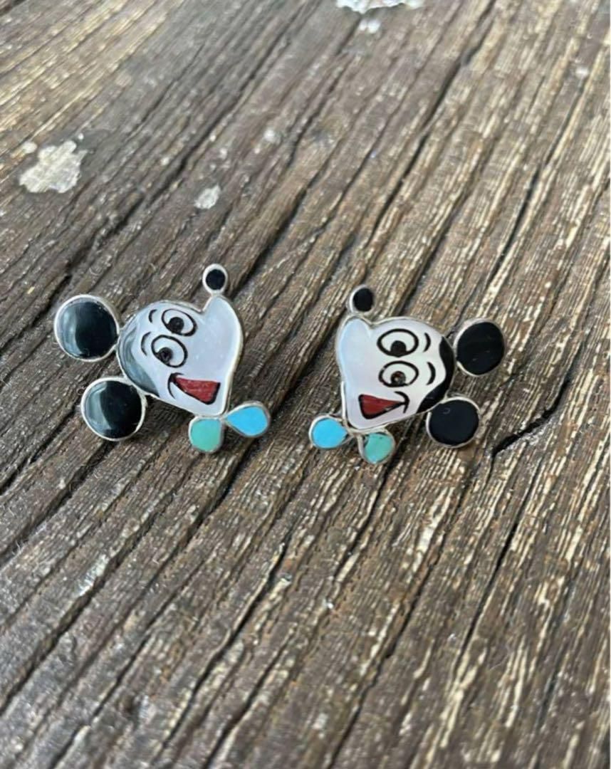 ミッキー ピアス ズニ インディアンジュエリー zuni ディズニー ミッキー ピアス ズニ インディアンジュエリー zuni ディズニー