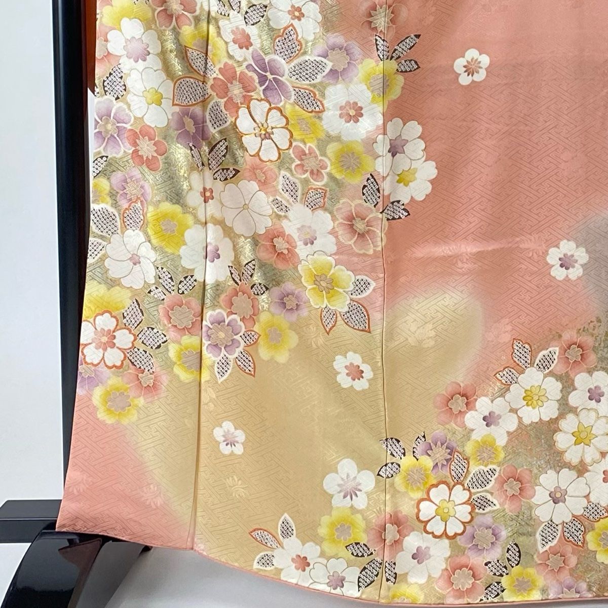振袖フルセット 身丈164裄64 地紙花文様 金彩 逸品 ピンク 成人式 振袖フルセット 身丈164裄64 地紙花文様 金彩 逸品 ピンク 成人式