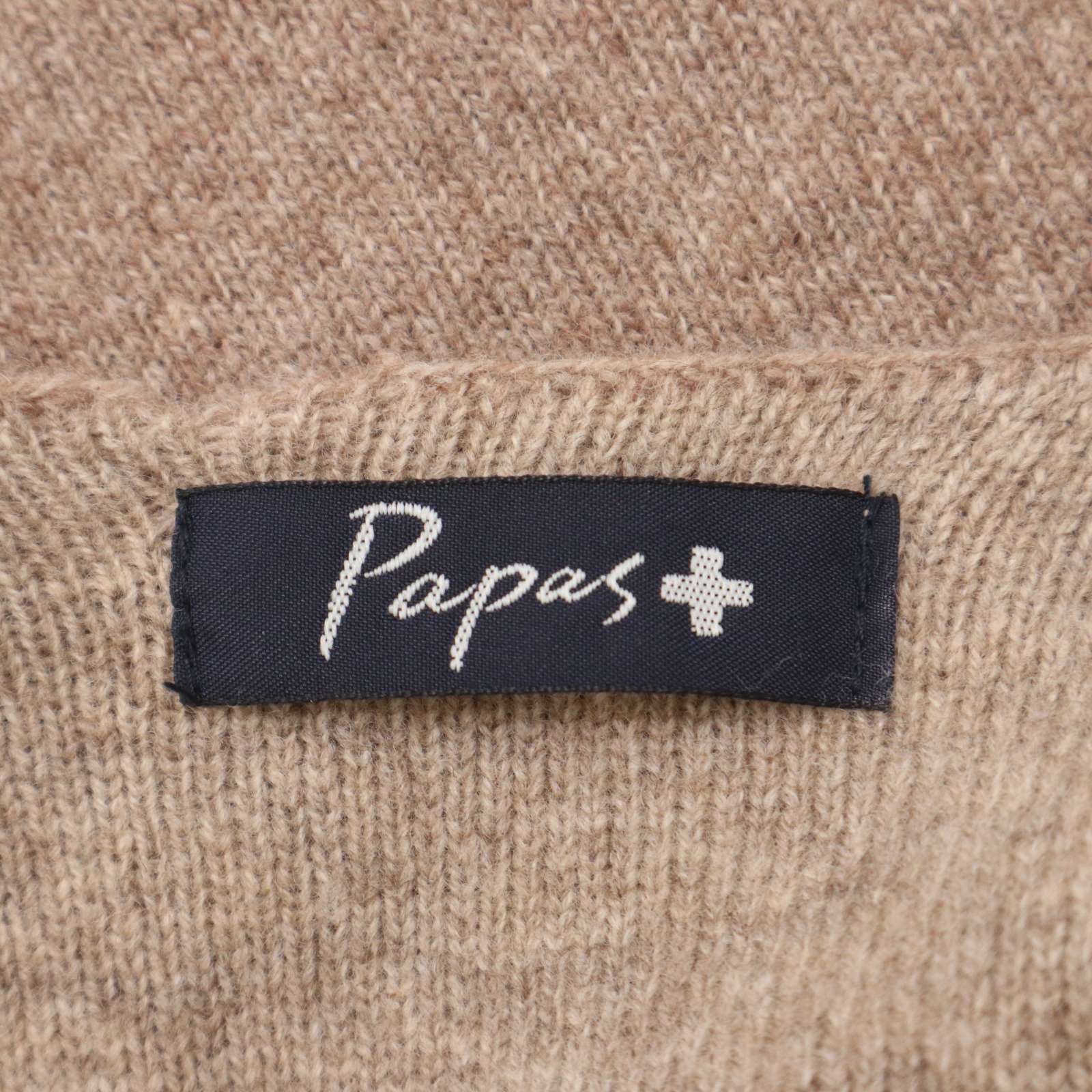 Papas + パパス プラス 秋冬 ウール100%☆ Vネック ニット ベスト Sz.S