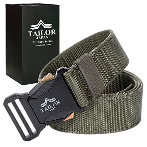 グリーン [TAILOR JAPAN ワンタッチベルト サバゲーベルト タクティカルベルト ミリタリーベルト コブラバックル タクティカル ベルト ナイロンベルト サバゲー装備 作業用ベルト 1000Dナイロン