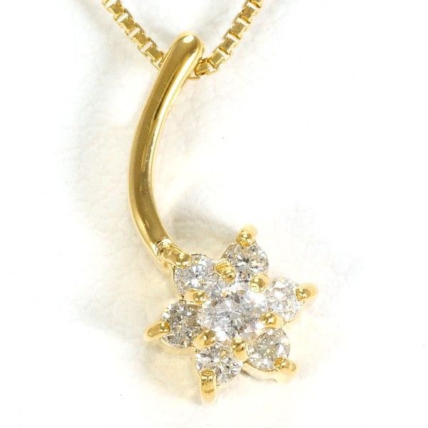 K18YG ネックレス necklace ダイヤ 総重量約2.1g 約40cm