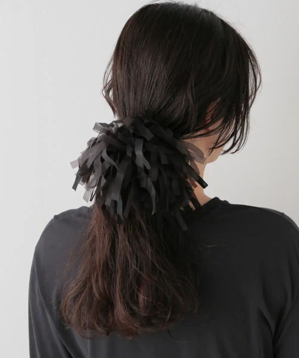  La Maison de LYNN ヘアシュシュ フリンジ ブラック ヘアSCRUNCH その他 アクセサリー