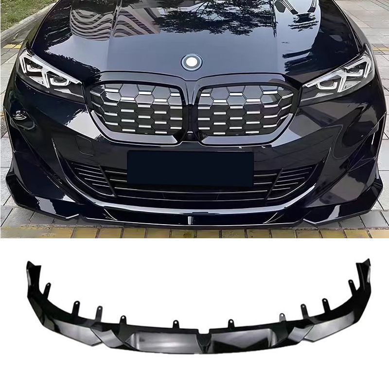 BMW i3 以降対応 三分割式 フロントリップスポイラー 前期型 フロントアンダーリップ エアロパーツ 外装カスタム 取付簡単 ABS製 黒 カーボン調あり