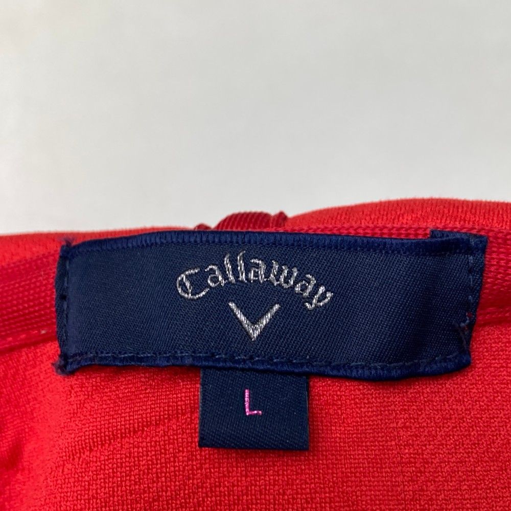 サイズ：L CALLAWAY キャロウェイ  フード付 ジップジャケット  レッド系 [240101421650] ゴルフウェア レディース ストスト サイズ：L CALLAWAY キャロウェイ フード付 ジップジャケット